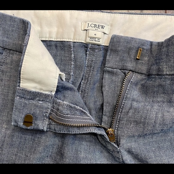 J. Crew Factory Chambray Chino Shorts, Size 6 - Picture 4 of 5
